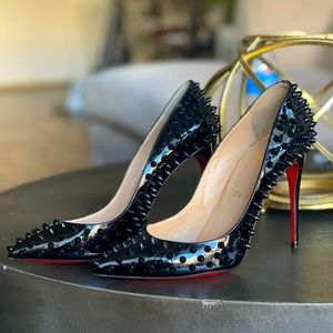 Christian Louboutin Pigalle Spikes Patent Leather Pumps